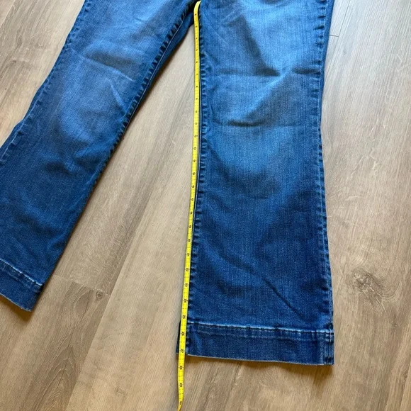 Kut from the Kloth High Rise Kelsey Ankle Flare Dark Blue Jeans - Size 14 - Picture 5 of 7